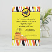 5x5 Trick or treat Halloween Feestuitnodiging Kaart (Staand voorkant)