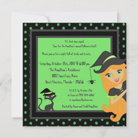 5x5 Witching Hour Halloween Feestuitnodiging Kaart (Voorkant)