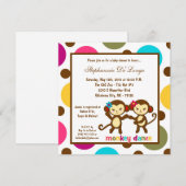 5x5Jungle Gym Monkey Dance Baby shower Invitation (Devant / Derrière)