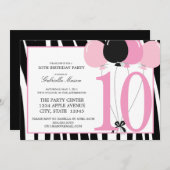 5x7 10e anniversaire Invitation de fête (Devant / Derrière)