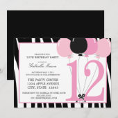 5x7 12e verjaardag Uitnodiging (Voorkant / Achterkant)