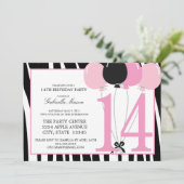 5x7 14e verjaardag Uitnodiging (Staand voorkant)