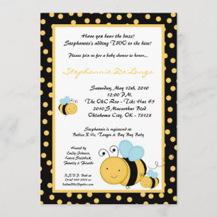 5x7 2IN Honey Bumble Bee Baby shower Invitation Kaart