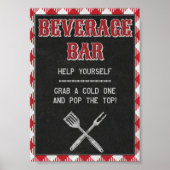 5x7 Achterwerf BBQ Birthday Beverage Bar Teken Poster (Voorkant)