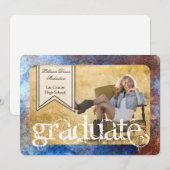 5x7 Acier rouillé Grunge Faire-part principal (Devant / Derrière)