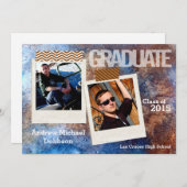 5x7 Acier rouillé Grunge Faire-part principal (Devant / Derrière)