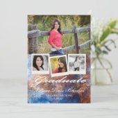 5x7 Acier rouillé Grunge Faire-part principal (Debout devant)