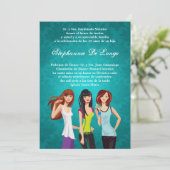 5x7 Adolescents Ado Quinceanera Invitation d'anniv (Debout devant)
