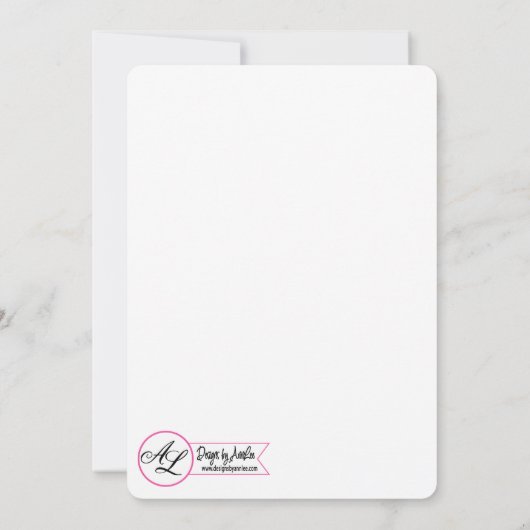 5x7 Afstuderen onderdeeluitnodiging wit Roses Gold Kaart (Achterkant)