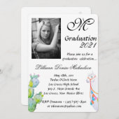 5x7 Afstuderen Part Invitation Boho Llama Bohemian Kaart (Voorkant / Achterkant)