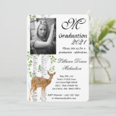 5x7 Afstuderen Part Invitation Deer Doe Buck Woodl Kaart (Staand voorkant)