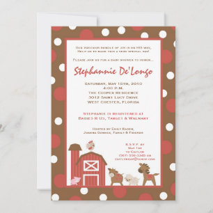 5x7 Agritourisme RedBarn Invitation Baby shower an