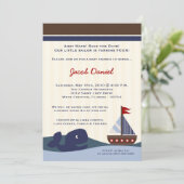 5x7 Ahoy Mate Voilier Whal Anniversaire Invitation (Debout devant)