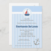 5x7 Ahoy Nautical Sail Boat Baby shower Uitnodigin Kaart (Voorkant / Achterkant)