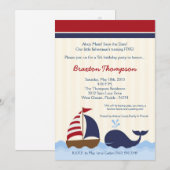 5x7 Ahoy Nautical Whale Boat Birthday Invitation (Devant / Derrière)