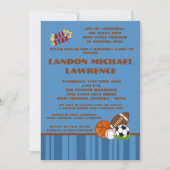 5x7 All Star Blue Birthday Party Invitation (Devant)
