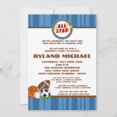 5x7 All Star Blue Birtyhday Invitation (Devant)