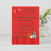 5x7 All Star Red Birthday Party Invitation (Debout devant)