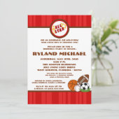 5x7 All Star Red Birtyhday Invitation (Debout devant)