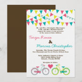 5x7 Amoureux Vélo Carniva Faire-part de mariage (Devant / Derrière)