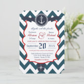 5x7 Ancres nautiques Faire-part de mariage Com (Debout devant)