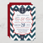 5x7 Ancres nautiques Faire-part de mariage Com (Devant / Derrière)