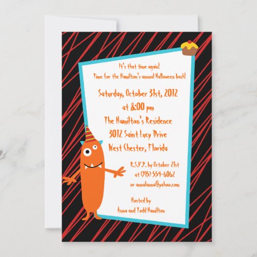 5x7 Anniversaire Bash Halloween Invitation de fête (Devant)