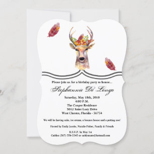 5x7 Anniversaire Invitation boco cerf Buck Head Br