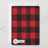 5x7 Anniversaire Invitation Buffle Rouge Plaid Bla (Dos)