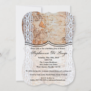 5x7 Anniversaire Invitation pays grange en dentell