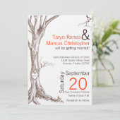 5x7 Arbre d'automne Faire-part de mariage initiale (Debout devant)
