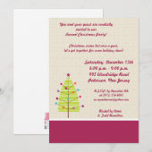 5x7 Arbre vert / Ornements Noël Invitation (Devant / Derrière)