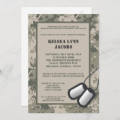 5x7 ARMY Camo ACU Imprimer Baby shower Invitation (Devant / Derrière)