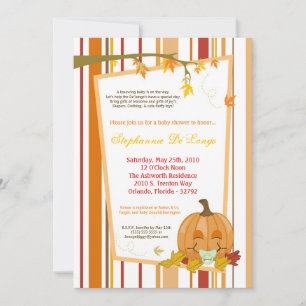 5x7 Automne Citrouille Invitation Baby shower