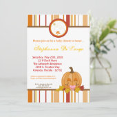 5x7 Automne Citrouille Invitation Baby shower (Debout devant)