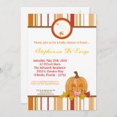 5x7 Automne Citrouille Invitation Baby shower (Devant / Derrière)