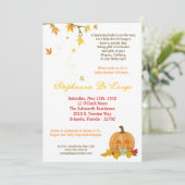 5x7 Automne Citrouille Invitation Baby shower (Debout devant)