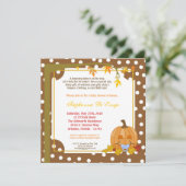 5x7 Automne Citrouille Invitation Baby shower d'au (Debout devant)