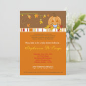 5x7 Automne Citrouille Invitation Baby shower d'au (Debout devant)