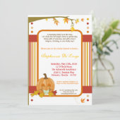 5x7 Automne Citrouille Invitation Baby shower d'au (Debout devant)