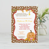 5x7 Automne Citrouille Invitation Baby shower d'au (Debout devant)