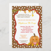 5x7 Automne Citrouille Invitation Baby shower d'au (Devant / Derrière)