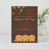 5x7 Automne Feuilles TRIPLETGirl Invitation Baby s (Debout devant)