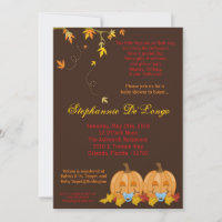 5x7 Automne Leaves TWIN Boy Baby shower Invitation