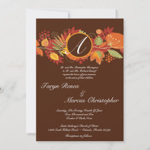 5x7 Autumn Leaf Fall Floral Faire-part de mariage