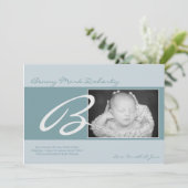 5x7 Baby Boy Blue Faire-part de naissance photo in (Debout devant)