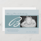 5x7 Baby Boy Blue Faire-part de naissance photo in (Devant / Derrière)