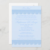 5x7 Baby Boy Blue Lace Baby shower Uitnodiging (Voorkant / Achterkant)