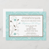 5x7 Baby shower Fleurs Bleues Printemps Invitation (Devant / Derrière)