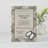 5x7 Baby shower Invitation ARMY Camo ACU Print Kaart (Staand voorkant)